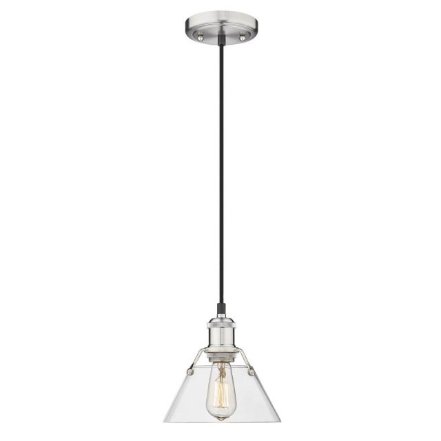 Golden Lighting 3306-S PW-CLR Orwell 1 Light 8 inch Mini Pendant in Pewter with Clear Glass